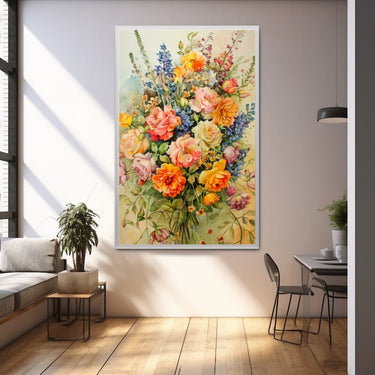 Wood Flower Painting Canvas